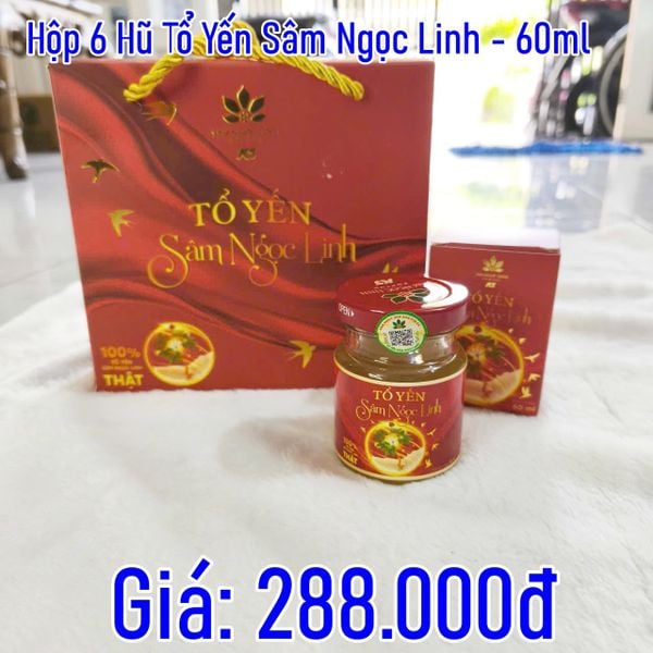  Tổ yến Sâm Ngọc Linh 60ml - 6 hũ/hộp 