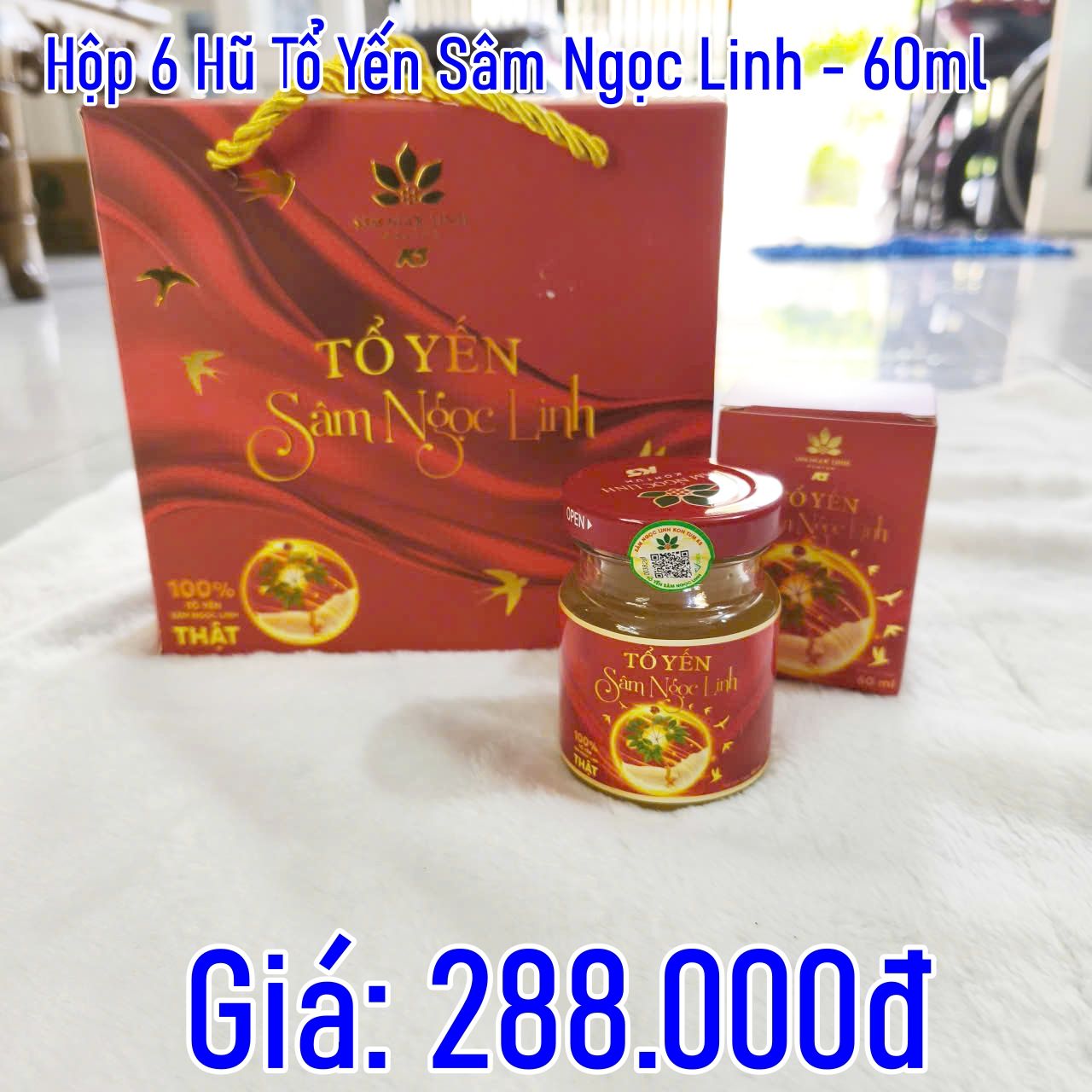  Tổ yến Sâm Ngọc Linh 60ml - 6 hũ/hộp 
