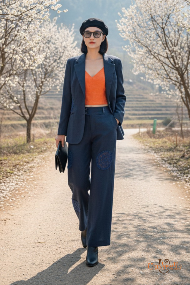  Áo vest Linen phối crochet 