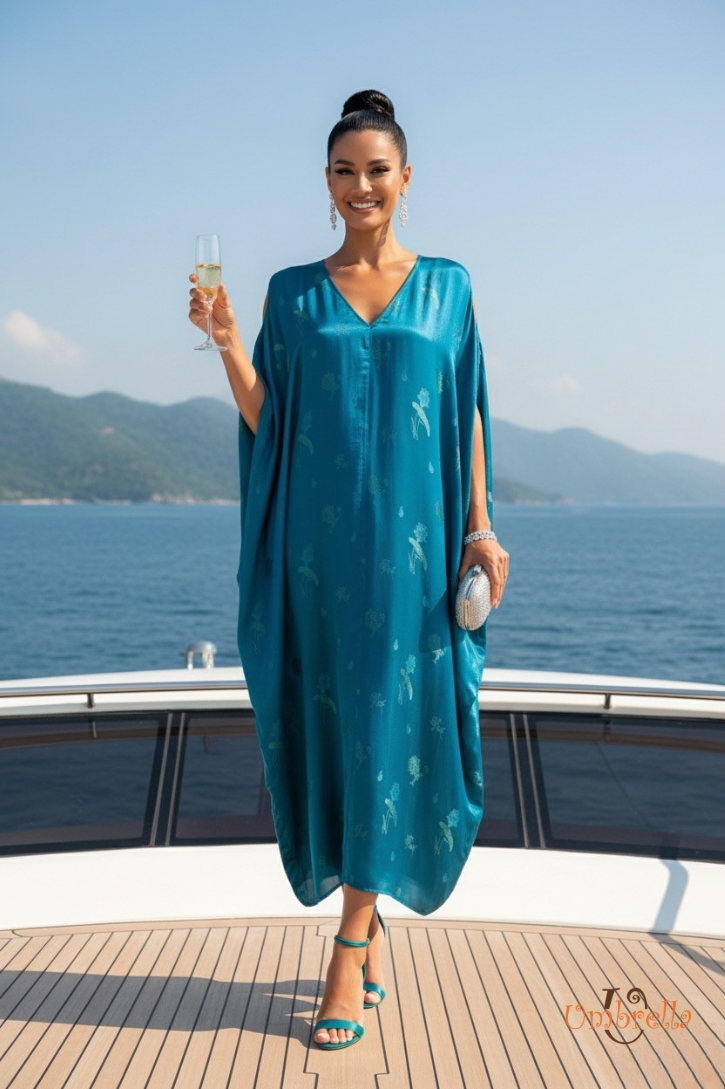  Đầm dài Lụa rũ 2 bên 