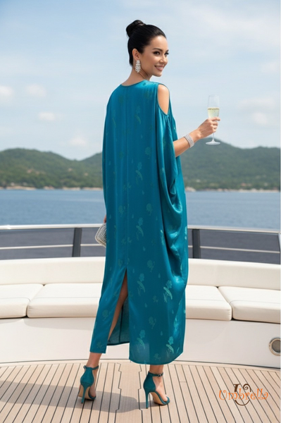  Đầm dài Lụa rũ 2 bên 