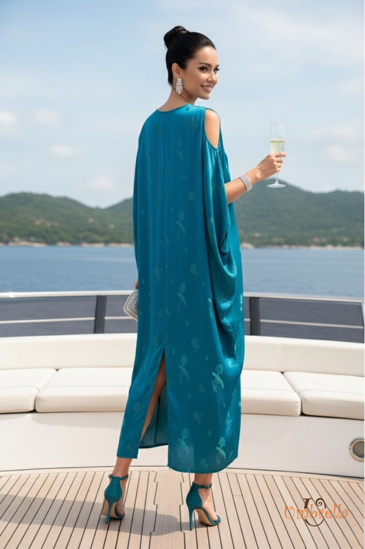  Đầm dài Lụa rũ 2 bên 