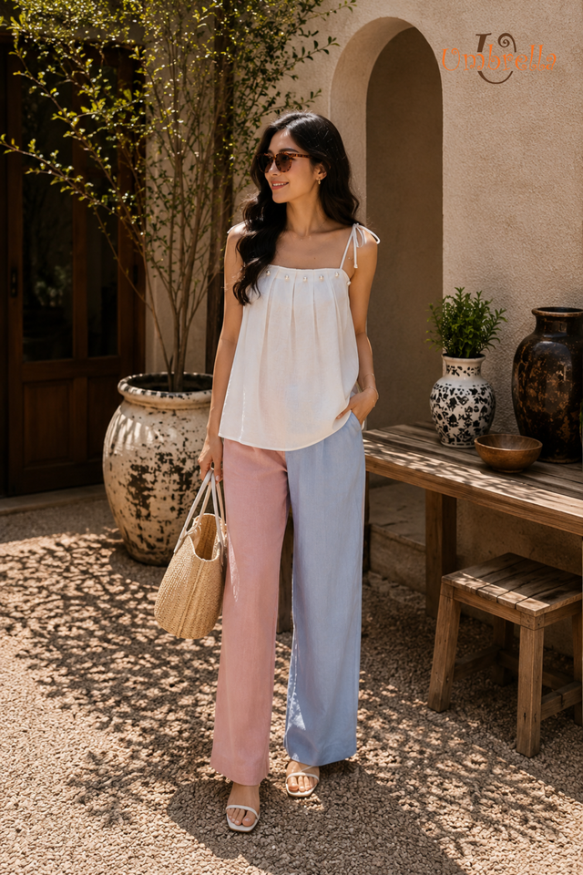  Áo Linen 2 dây hạt bẹt 