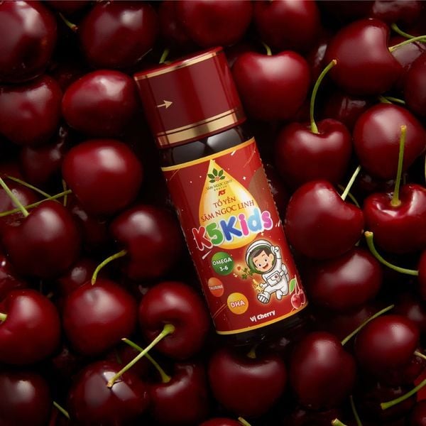  Tổ yến Sâm Ngọc Linh K5 Kids vị Cherry 5 hũ/Lốc 