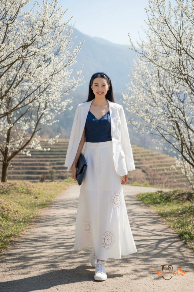  Váy Linen dài phối crochet 