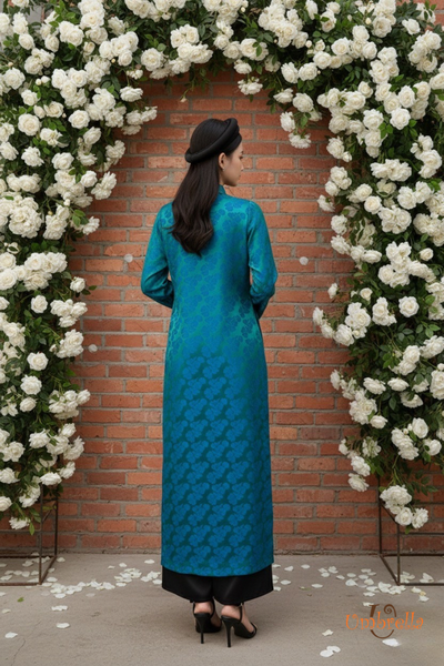  Áo dài Lụa suôn thắt nơ cổ trụ 