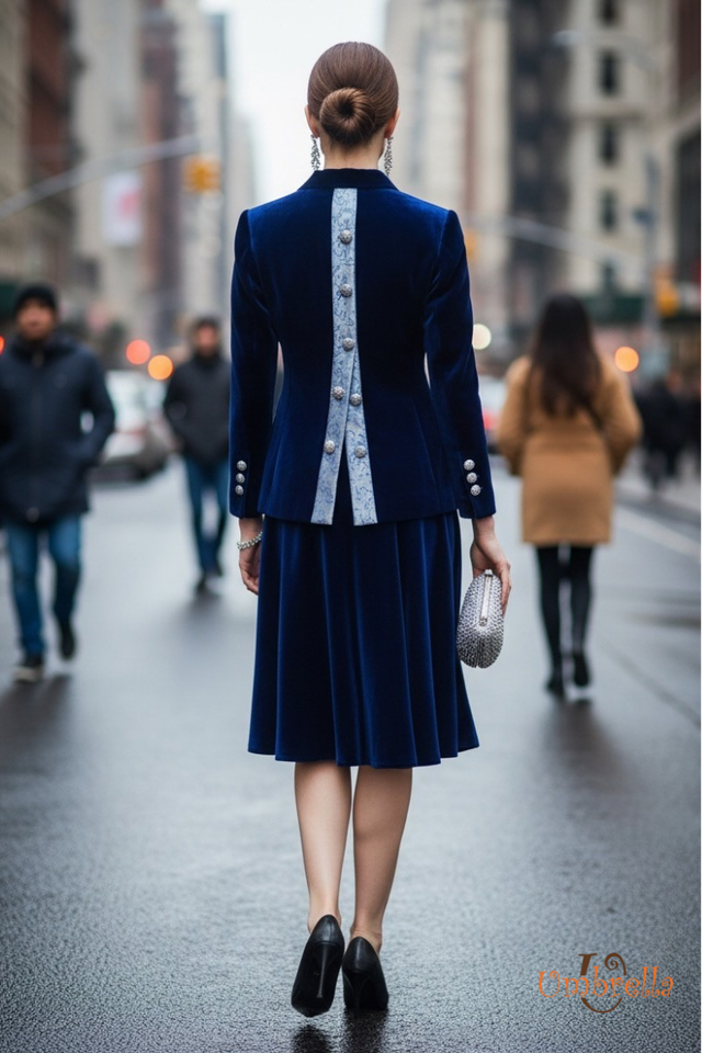  Áo Vest nhung xẻ nút lưng 