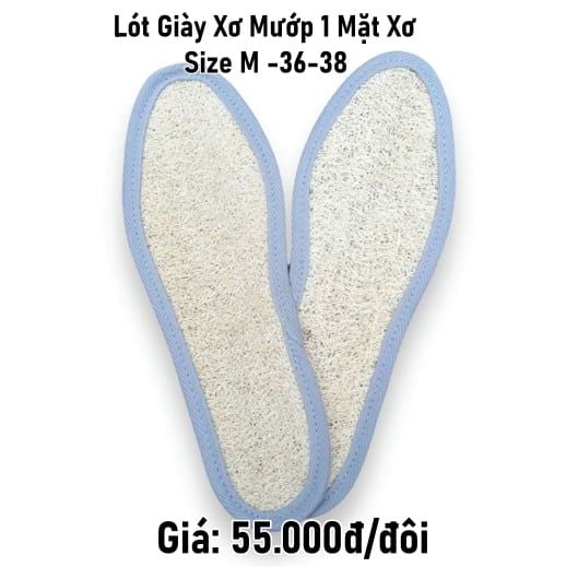  Lót giày xơ mướp 1 mặt xơ size M 36-38 