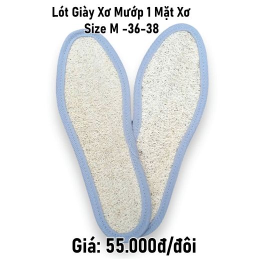  Lót giày xơ mướp 1 mặt xơ size M 36-38 