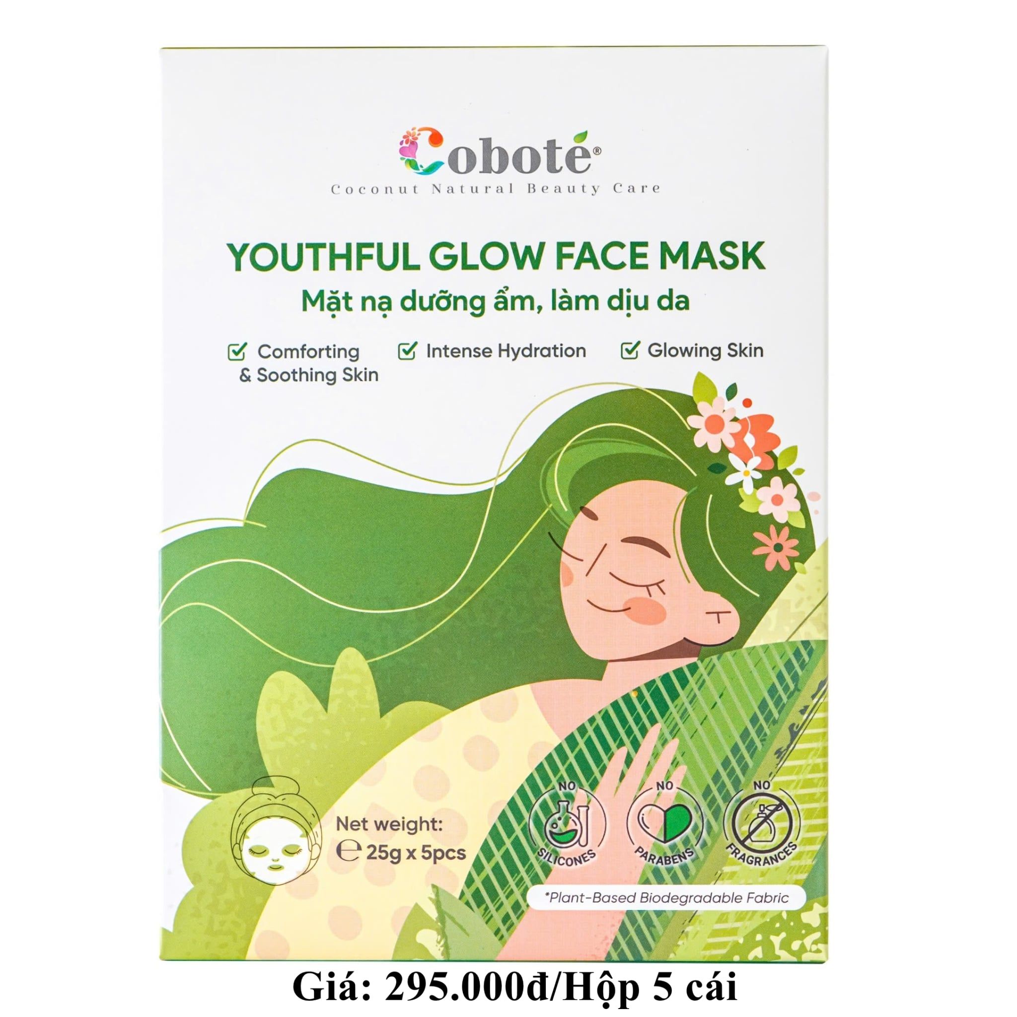  Hộp 5 mặt nạ dưỡng ẩm làm dịu da Cobote 