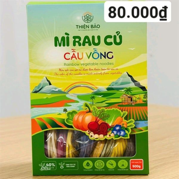  Mì rau củ cầu vồng sợi to 500G 
