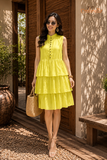  Đầm Linen sát nách 3 tầng 