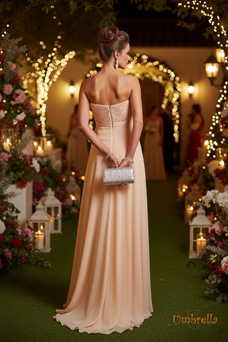  Đầm ngực vải xé hoa lan 