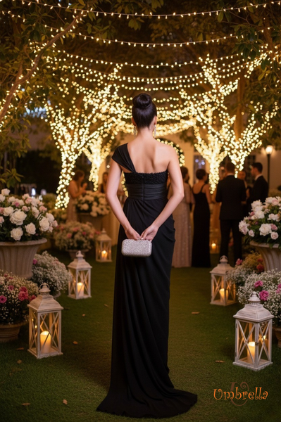  Đầm dài ngực xé 1 vai 