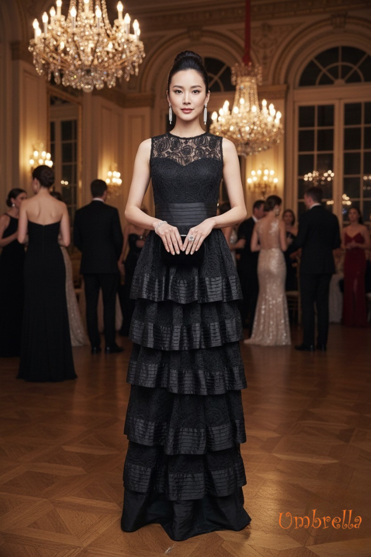  Đầm dài nhiều tầng 