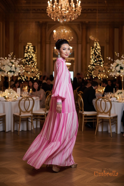  Đầm dài 3 tầng tay dài 