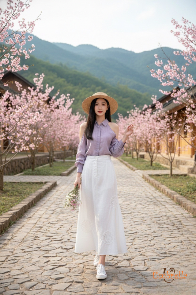  Váy Linen dài phối crochet 