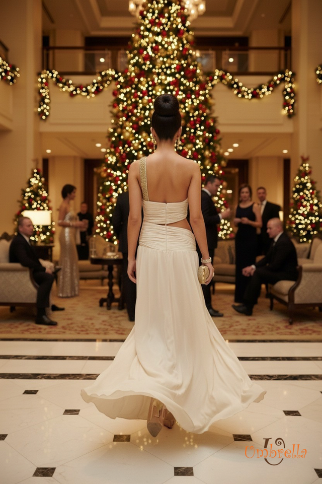  Đầm dài hở xéo hông 