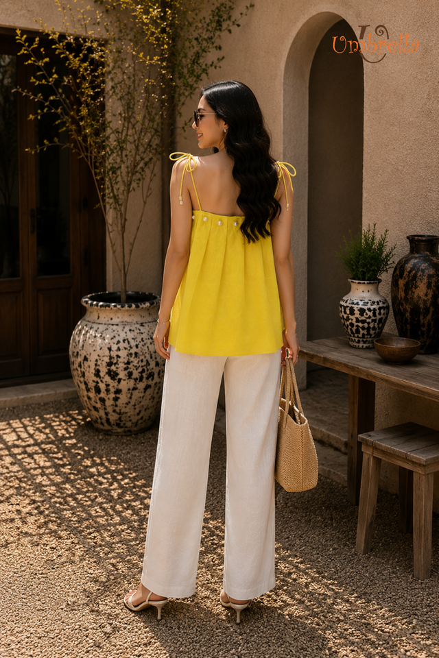  Áo Linen 2 dây hạt bẹt 