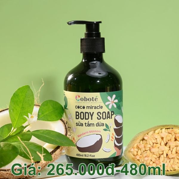  Sữa tắm dừa Cobote - Hương bạc hà 480ml 