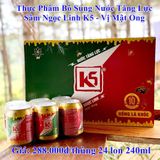  Thùng 24 Lon TPBS nước tăng lực Sâm Ngọc Linh K5 - Vị mật ong 