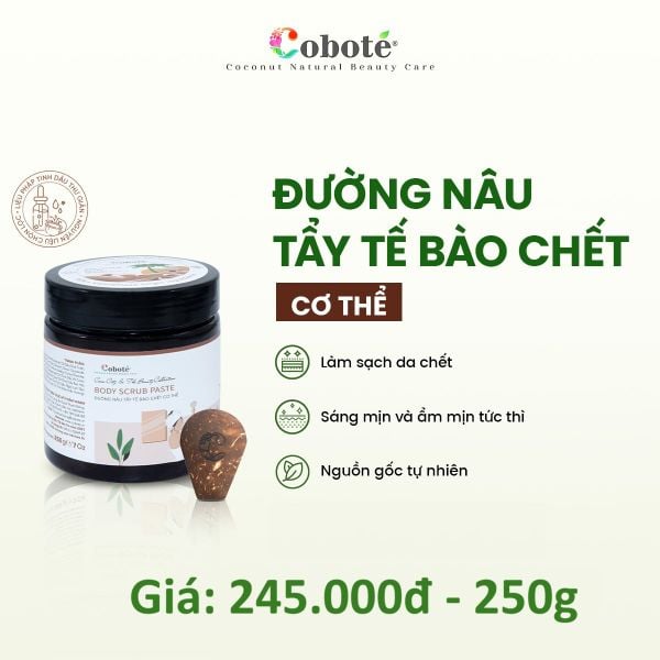  Đường nâu tẩy tế bào chết cơ thể Cobote 250gr 