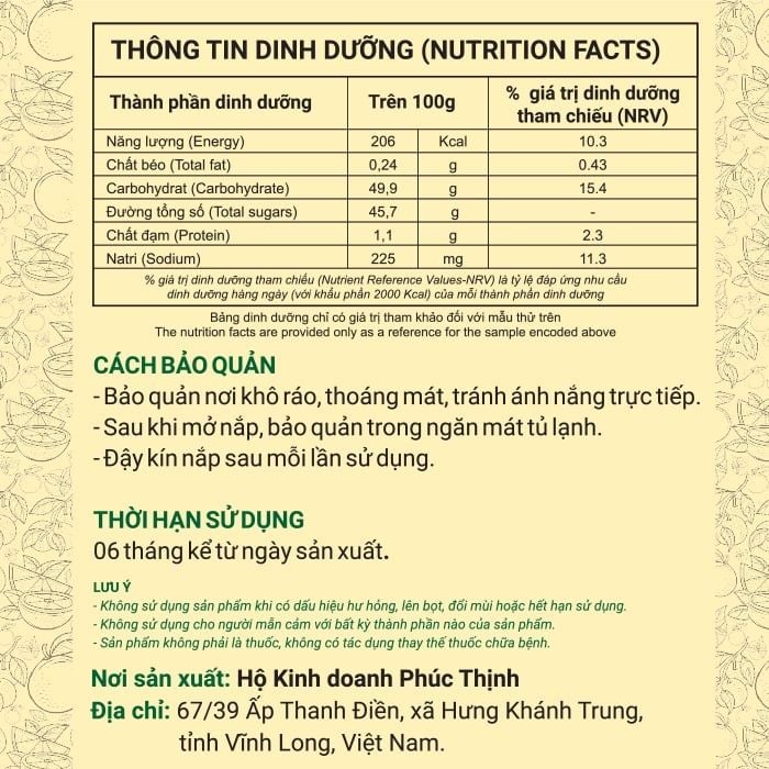  Tắc Mật dừa nước 500g 