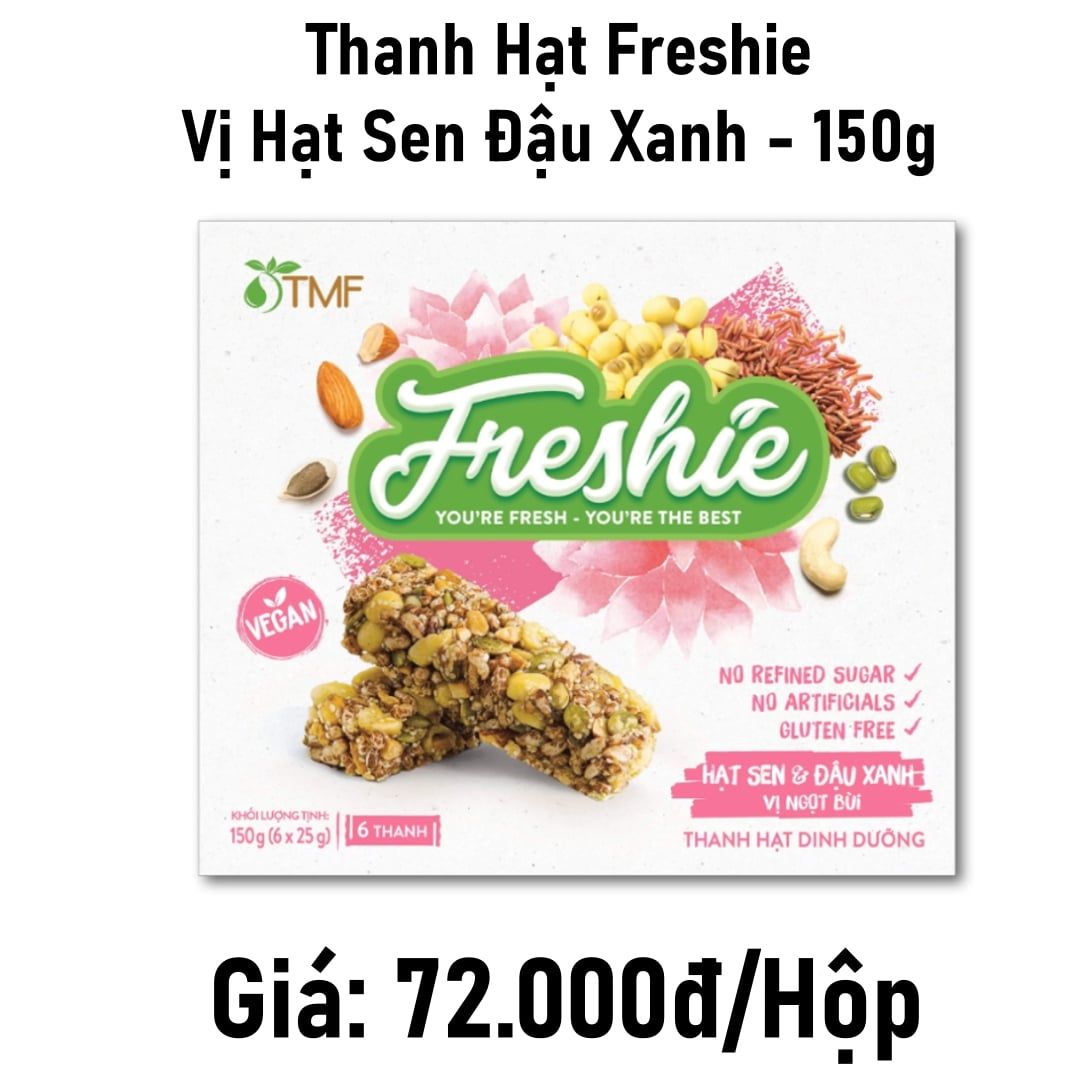  Thanh hạt Freshie vị hạt sen đậu xanh - 150g 