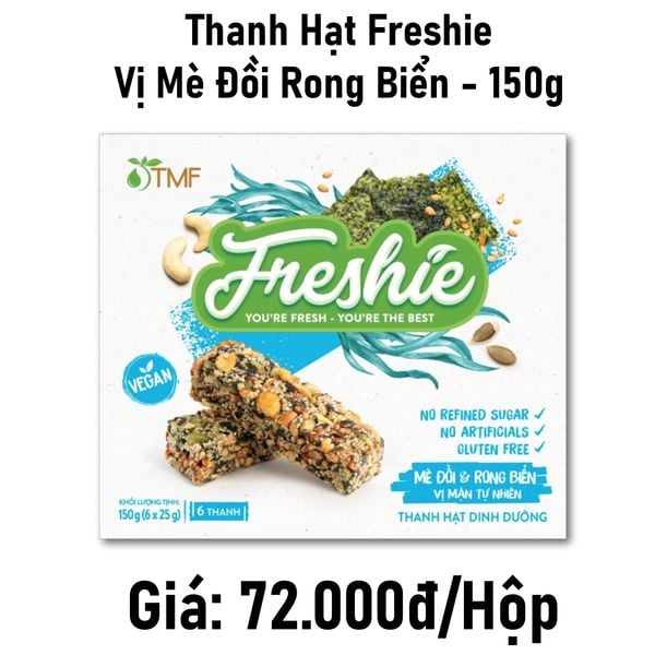  Thanh hạt Freshie vị mè đồi rong biển - 150g 