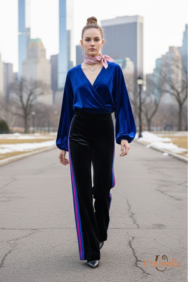  Quần nhung 2 sọc hông 