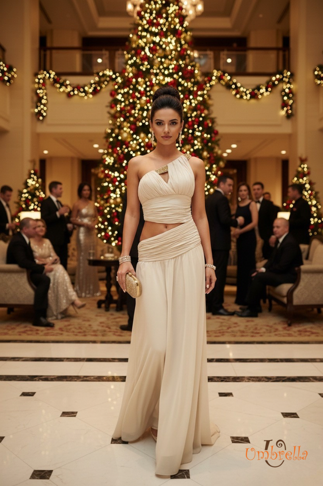  Đầm dài hở xéo hông 