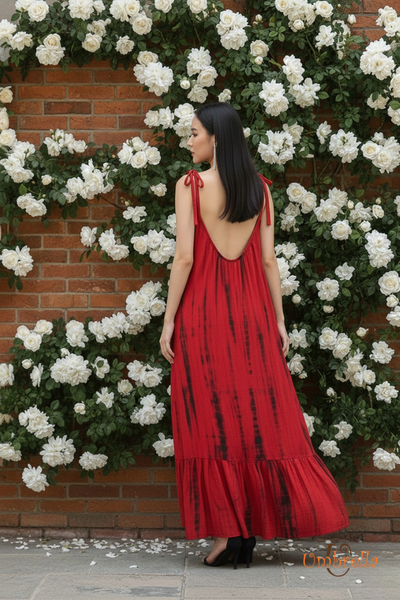  Đầm dài suông tơ loang 