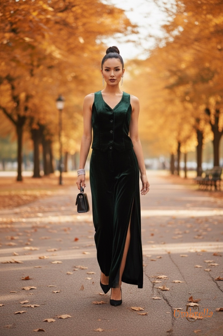  Áo nhung ghi lê khoét lưng 