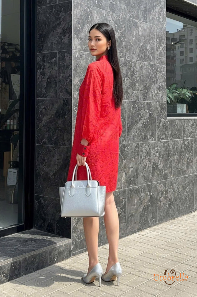  Đầm Linen sơ mi cổ tay đứt 