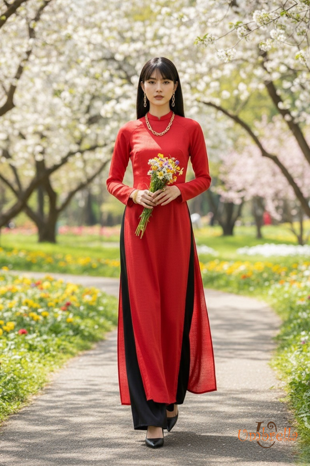  Áo dài Linen truyền thống 