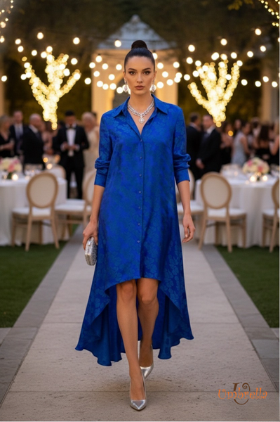  Đầm sơ mi gấm tùng rộng(Lửng) 