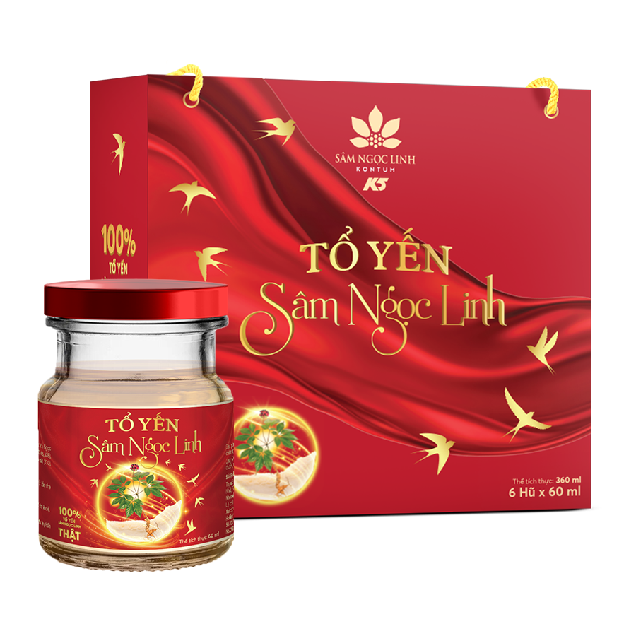  Tổ yến Sâm Ngọc Linh 60ml - 6 hũ/hộp 