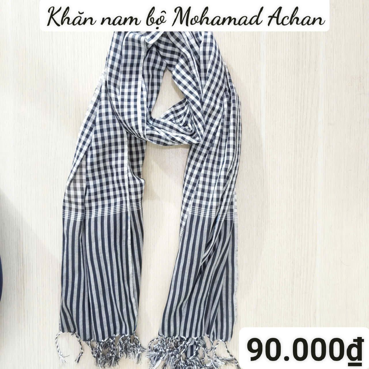  Khăn nam bộ Mohamad - Achan 100% Coton - Caro đen 