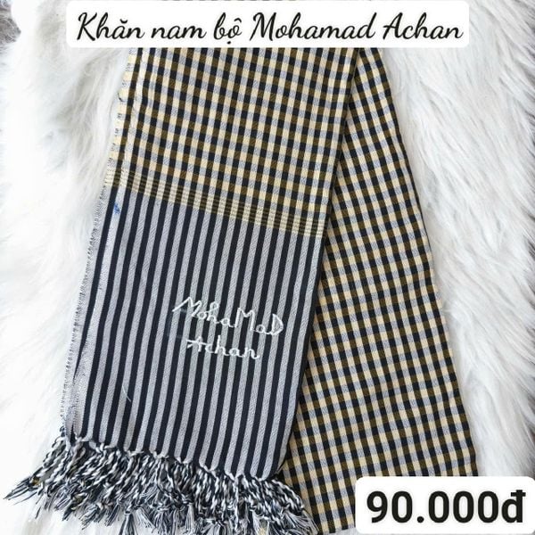  Khăn nam bộ Mohamad - Achan 100% Coton - Caro vàng 