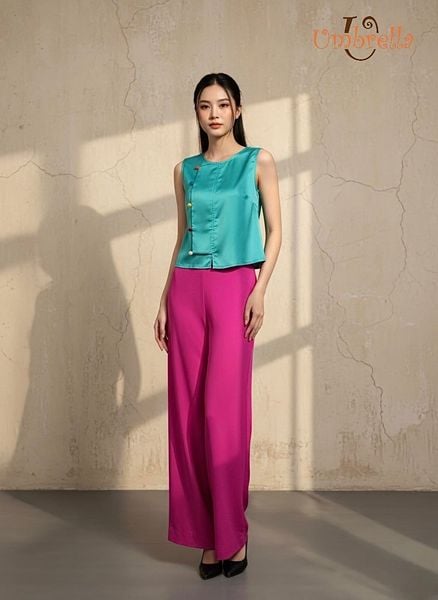  Áo lụa nút đắp 1 bên 