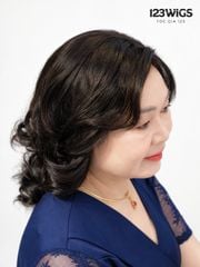 Tóc thật trung niên - Xoăn lọn ngang vai - MS1010