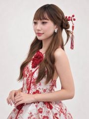 Tóc giả nguyên đầu - Xoăn gợn - Ombre nâu vàng - MS1009