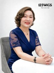 Tóc giả nguyên đầu trung niên - Xoăn ngắn - Nâu khói - MS1012