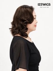 Mái phủ đỉnh tóc thật trung niên - Xoăn đuôi - MS1011