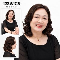 Mái phủ đỉnh tóc thật trung niên - Xoăn đuôi - MS1011