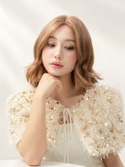 Tóc giả Lace U2 - Layer bob ngang vai - Mái bay - Nâu trà sữa - MS1005