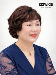 Tóc giả nguyên đầu trung niên - Xoăn ngắn - Nâu đỏ - MS1013