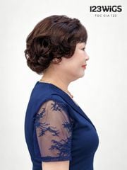 Tóc giả nguyên đầu trung niên - Xoăn ngắn - Nâu đỏ - MS1013