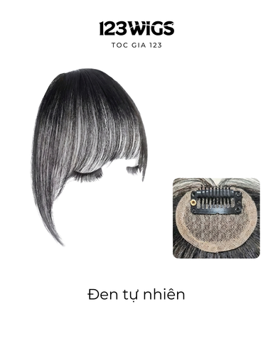 Tóc mái 3D lưới tròn mini 80% TÓC THẬT - Mái ngang thưa 11214