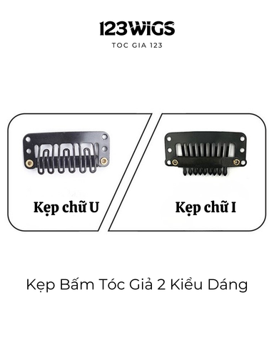Kẹp Phím Tóc Giả – Kẹp Bấm 6 Răng Có Đệm Silicon Chống Trượt (Nhiều kích thước, màu sắc)